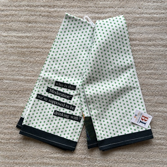 Boston International Anne Taintor Cotton Kitchen Towels Set of 2 Moderation Who? - Picture 3 of 16